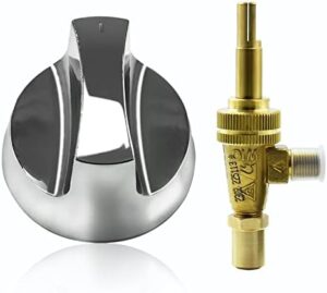 MENSI Propane Natural Brass Hotel Commercial Kitchen Gas Control Valve 0.047" Orifice with Chromed Steel Control Knob Stem Length 1.4" : Patio, Lawn & Garden